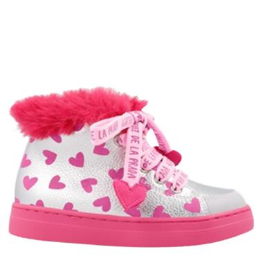 AGATHA RUIZ GIRLS ZIP LACE ANKLE BOOT - SILVER MULTI