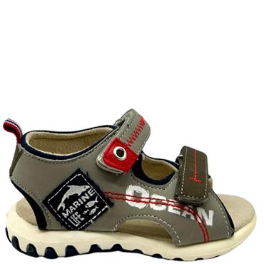 ONE STEP VELCRO SANDAL - GREY NAVY