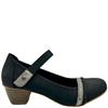 JANE KLAIN LDS VEL STRAP COURT SHOE - BLACK