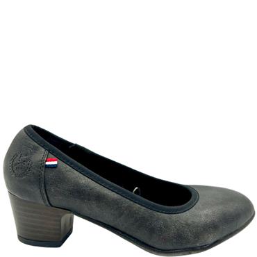 JANE KLAIN LDS LOW HEEL COURT SHOE - BLACK