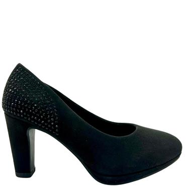 JANE KLAIN LDS DIAMANTE COURT SHOE - BLACK SUEDE