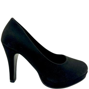 JANE KLAIN WOMENS PLATFORM COURT SHOE - BLACK SUEDE