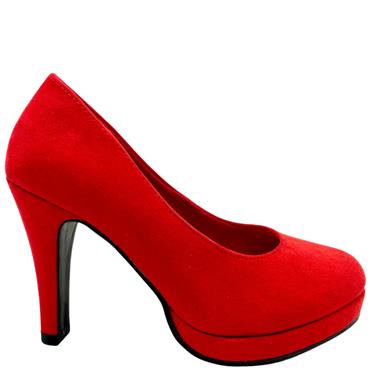 JANE KLAIN WOMENS PLATFORM COURT SHOE - RED SUEDE