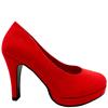 JANE KLAIN WOMENS PLATFORM COURT SHOE - RED SUEDE