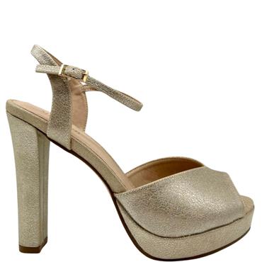 MENBUR WOMENS ANKLE STRAP SANDAL - GOLD