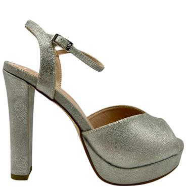 MENBUR WOMENS ANKLE STRAP SANDAL - SILVER