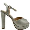 MENBUR WOMENS ANKLE STRAP SANDAL - SILVER