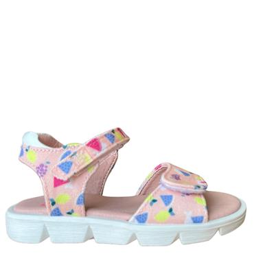GARVALIN GIRLS VELCRO STRAP SANDAL - SALMON