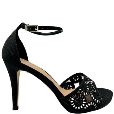 MENBUR WOMENS STRAP HIGH HEEL SANDAL - BLACK