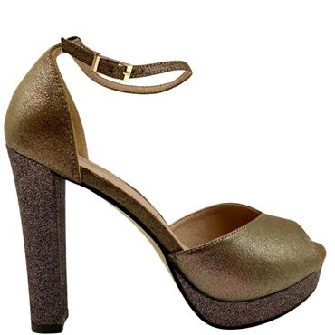 MENBUR WOMENS PLATFORM STRAP SANDAL - TAUPE