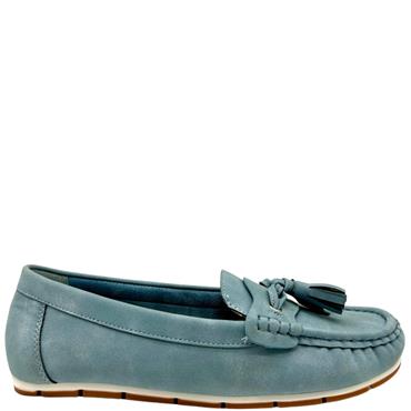 JANE KLAIN WOMENS MOCCASSIN LOAFER - JEANS
