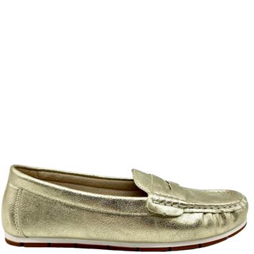 JANE KLAIN WOMENS MOCCASSIN LOAFER - GOLD