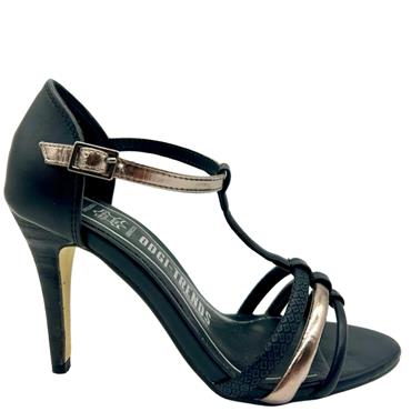 ODGITRENDS STRAPPY T BAR SDL - BLACK PEWTER