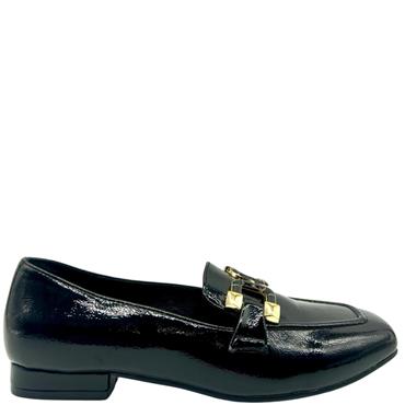 MENBUR WOMENS CHAIN LOAFER - BLACK