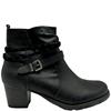 JANE KLAIN WOMENS STRAP ZIP ANKLE BOOT - BLACK