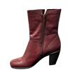 ECCO MID CUT ZIP ANKLE BOOT - WINE