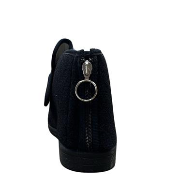 CELIA RUIZ VEL ZIP BOOT SLIPPER - BLACK