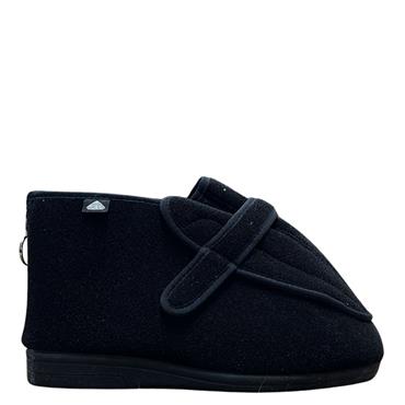 CELIA RUIZ VEL ZIP BOOT SLIPPER - BLACK