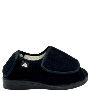 CELIA RUIZ DOUBLE VEL SLIPPER - BLACK