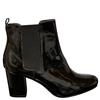 MILLIE LDS MED HEEL GUSSET ANKLE BOOT - BLACK PATENT