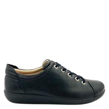 ATRAI WOMENS COMFORT LACE SHOE - BLACK LEATHER