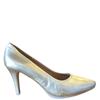 CHAMBY LDS LEATHER POINT TOE COURT SHOE - GOLD