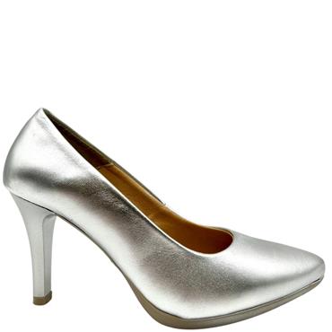 CHAMBY LDS POINT TOE COURT SHOE - SILVER
