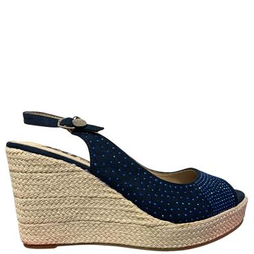 XTI WEDGE DIAMANTE S/BACK P/TOE - NAVY