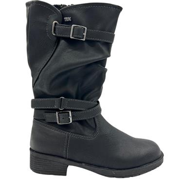 INDIGO GIRLS TEX 2 STRAP ZIP BOOT - BLACK