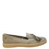 XTI LDS FLAT TASSLE DIAMANTE SHOE - ICE