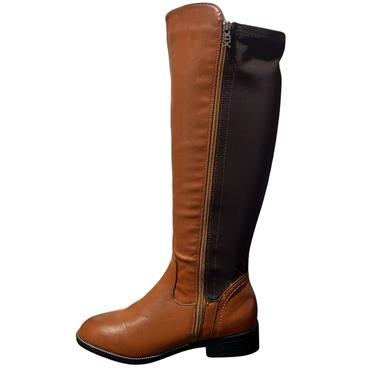 XTI LDS STRETCH 2 ZIP HIGH LEG BOOT - CAMEL