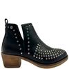 XTI WOMENS STUD SLIP ON ANKLE BOOT - BLACK