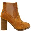 XTI WOMENS STUD GUSSET ANKLE BOOT - CAMEL
