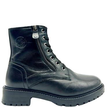 S OLIVER WOMENS ZIP LACE ANKLE BOOT - BLACK