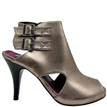 S OLIVER PEEPTOE DBL STRAP - PEWTER
