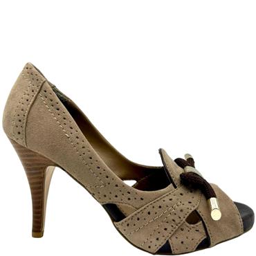 S OLIVER CUTOUT PEEPTOE COURT - TAUPE CAFE
