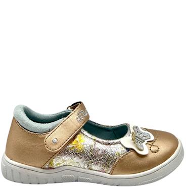 S OLIVER GIRLS BUTTERFLY VEL STRAP SHOE - BRONZE MULTI
