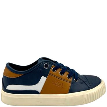 S OLIVER BOYS TIE RETRO - NAVY WHITE