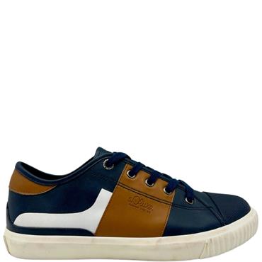 S OLIVER BOYS TIE RETRO - NAVY WHITE