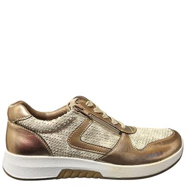 G COMFORT WOMENS ZIP LACE TRAINER - GOLD
