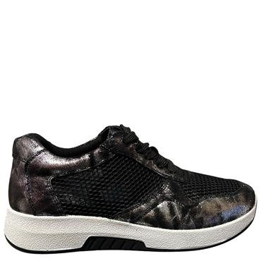 G COMFORT WOMENS LACE TRAINER - BLACK