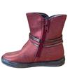 XTI GIRLS FLAT STRAP ZIP BOOT - BURGUNDY