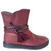 XTI GIRLS FLAT STRAP ZIP BOOT - BURGUNDY