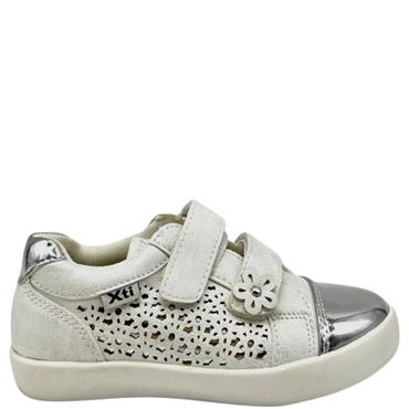 XTI GIRLS 2 VEL STRAP PAT TOE SHOE - WHITE