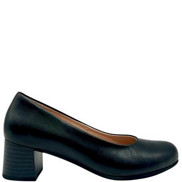 PITILLOS LDS BLOCK HEEL COURT SHOE - BLACK