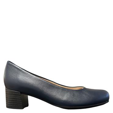 PITILLOS LDS BLOCK HEEL COURT SHOE - NAVY