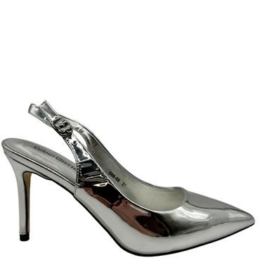 COLOUR CHERIE WOMENS SLINGBACK COURT - SILVER