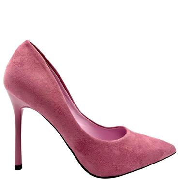 COLOUR CHERIE WOMENS POINTTOE COURT SHOE - PINK SUEDE