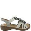 RIEKER LDS FLOWER ELASTIC STRAP SANDAL - WHITE