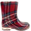 MEIVA GIRLS PLAID WELLINGTON - DARK RED